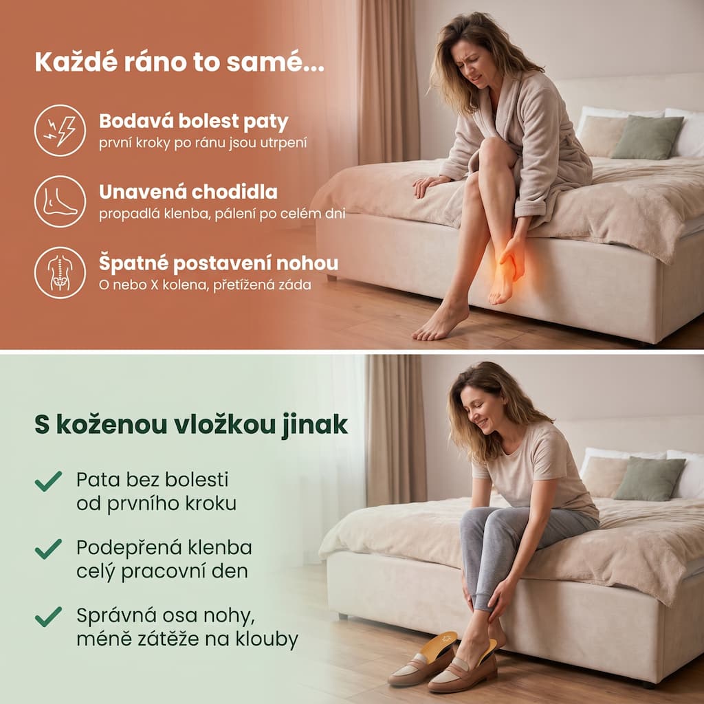 Kožené ortopedické vložky při bolesti paty a plochých nohou